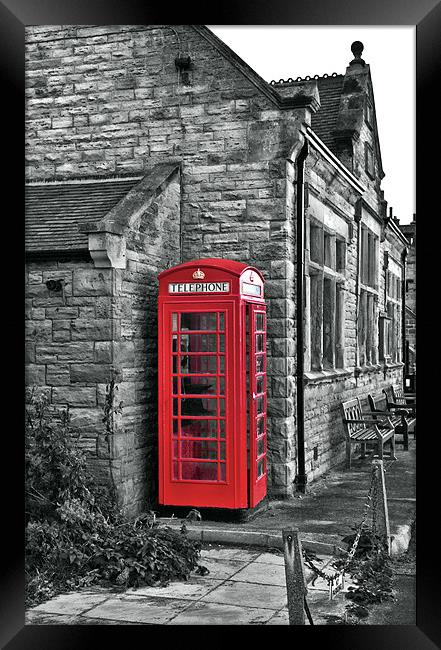 Red Telephone Box Framed Print by Kevin Tate