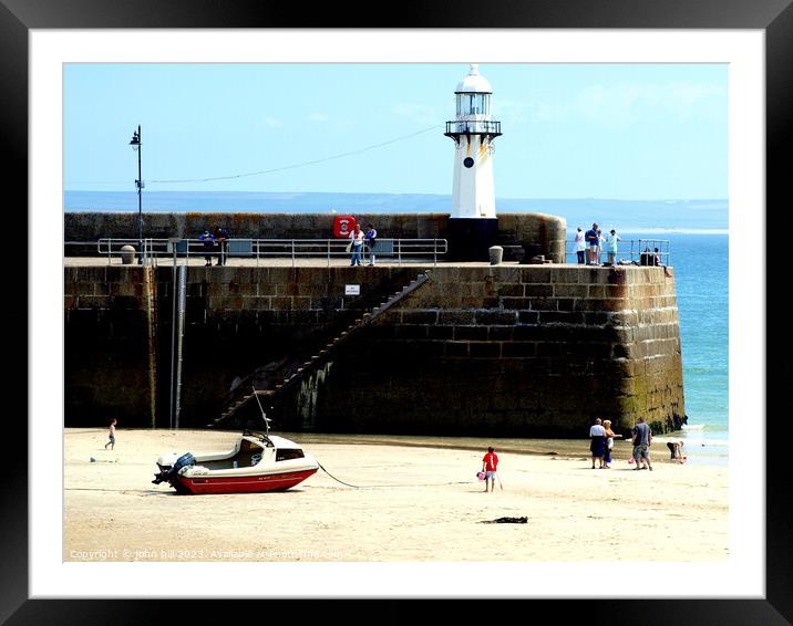 Smeaton's pier, St. Ives, Cornwall, UK. Framed Mounted Print by john hill
