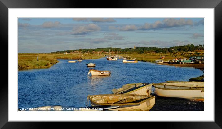 Blakeney Habour   Framed Mounted Print by Diana Mower