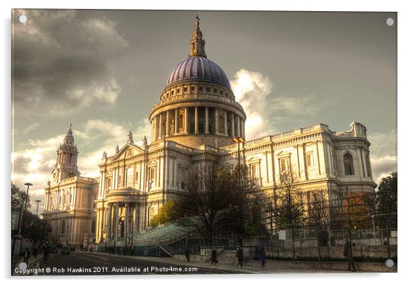 St Pauls Cathedral Acrylic by Rob Hawkins