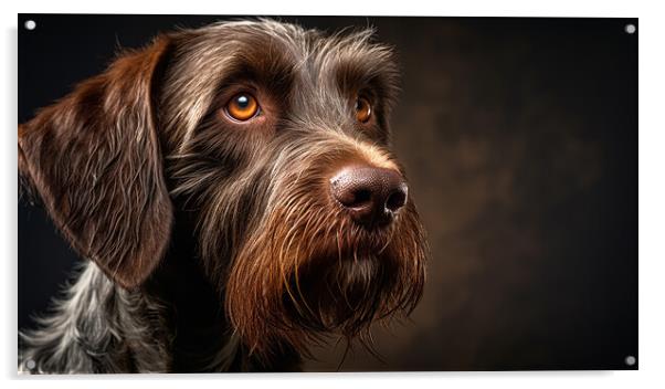German Wirehaired Pointer Acrylic by K9 Art
