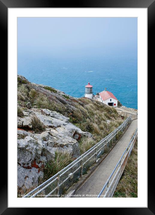 Stairway to Point Reyes Lighthouse Framed Mounted Print by Andreas Himmler