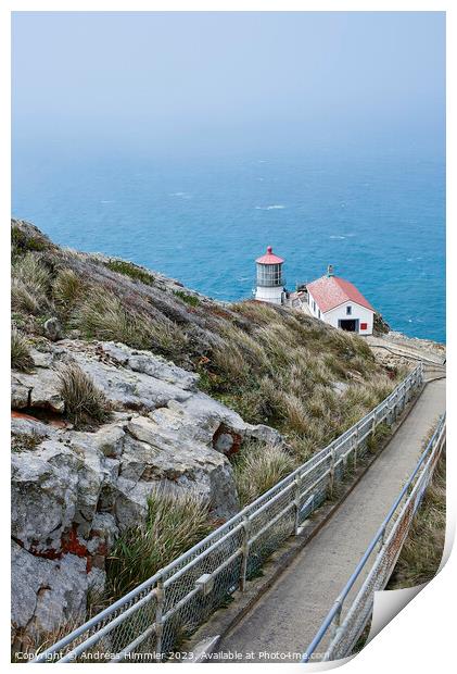 Stairway to Point Reyes Lighthouse Print by Andreas Himmler