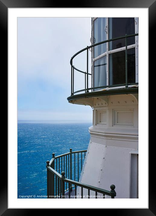 Point Reyes Lighthouse - Windows and Observation Deck Framed Mounted Print by Andreas Himmler