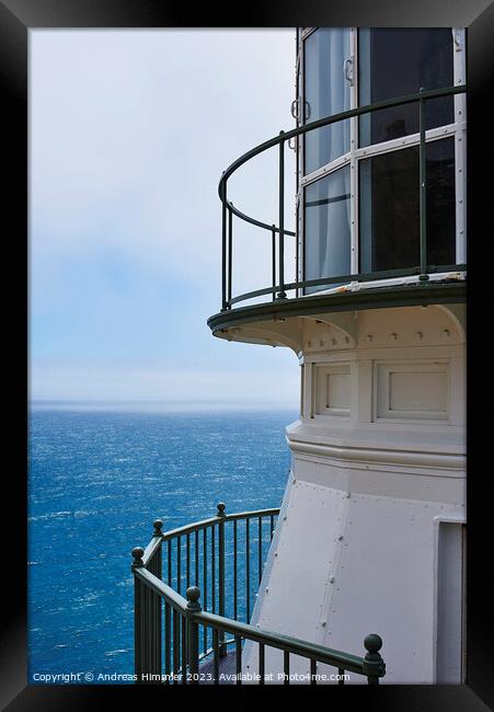Point Reyes Lighthouse - Windows and Observation Deck Framed Print by Andreas Himmler