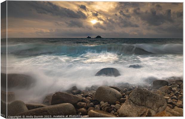Porth Nanven Sunset Canvas Print by Andy Durnin