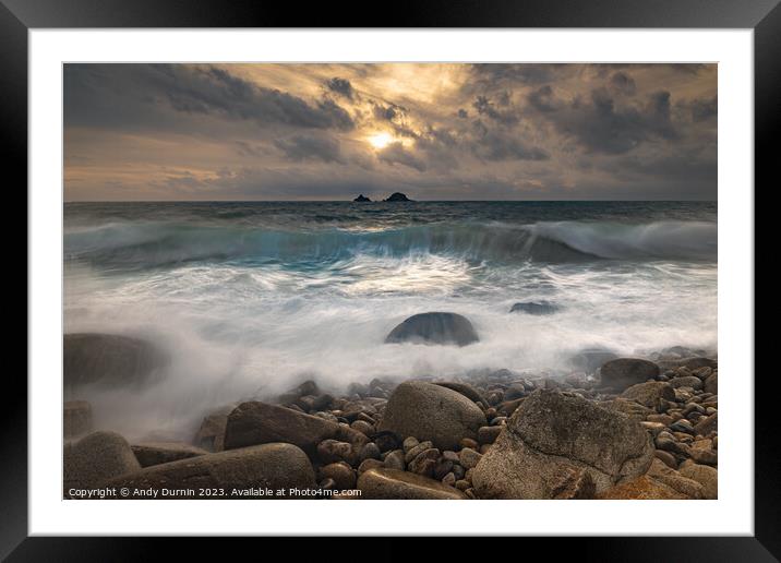Porth Nanven Sunset Framed Mounted Print by Andy Durnin
