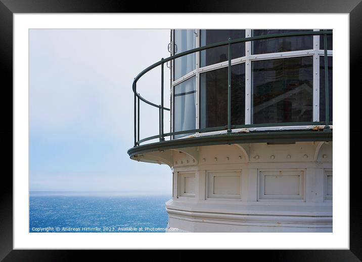 Point Reyes Lighthouse - Details and the Sea Framed Mounted Print by Andreas Himmler