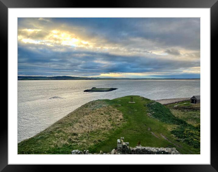 St Cuthberts Island Holy Island  Framed Mounted Print by David Thompson