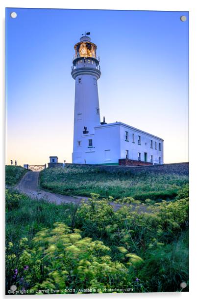 Flamborough Lighthouse Acrylic by Darrell Evans