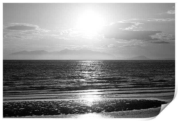 Arran sunset from Ayr. Print by Allan Durward Photography