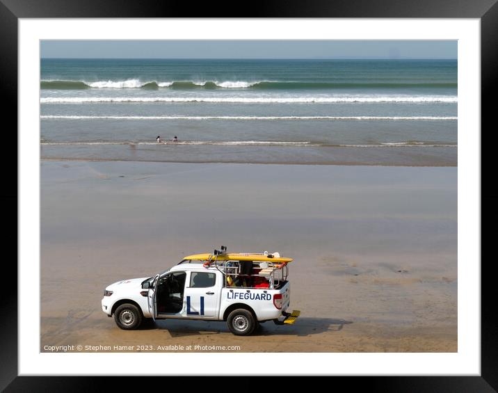 Lifeguards on Duty Framed Mounted Print by Stephen Hamer