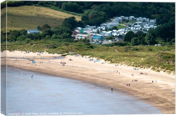 Freshwater East Beach and Holiday Village Canvas Print by Mark Poley