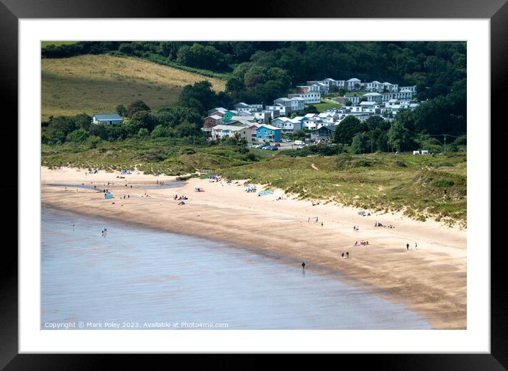 Freshwater East Beach and Holiday Village Framed Mounted Print by Mark Poley