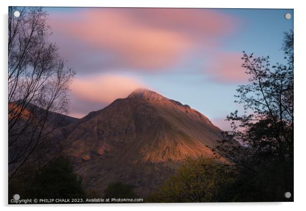 sunset mountain 966 Acrylic by PHILIP CHALK