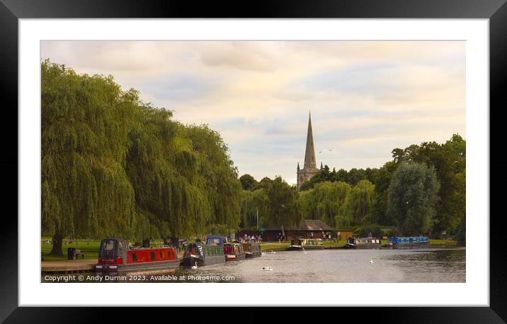 River Avon at Stratford Upon Avon Framed Mounted Print by Andy Durnin
