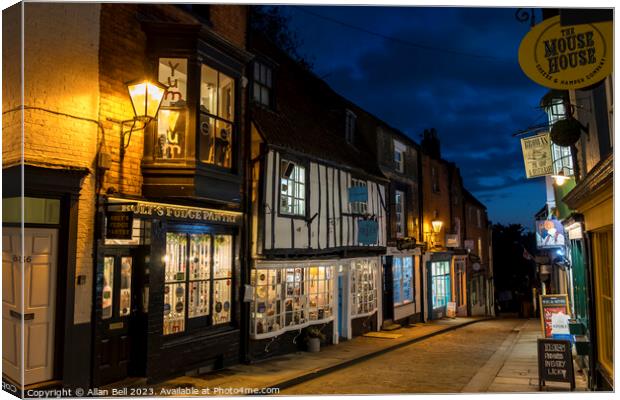 View down Steep Hill at dusk Canvas Print by Allan Bell