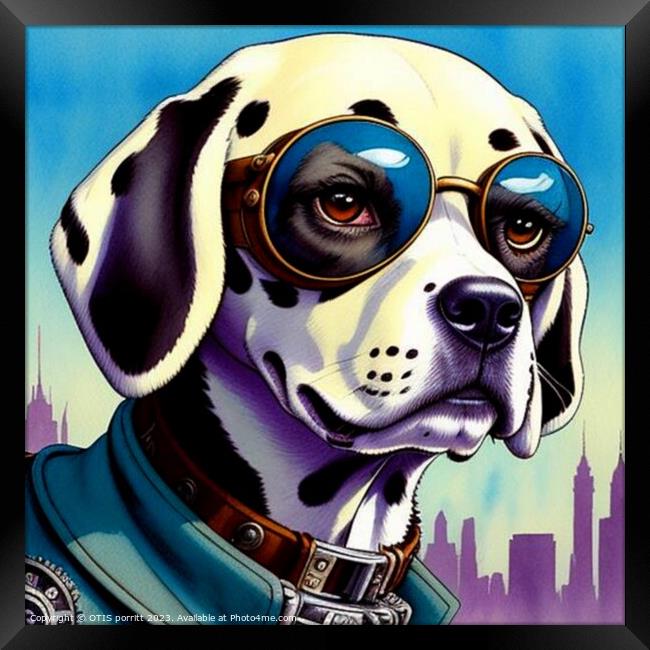 STEAMPUNK DOG 3 Framed Print by OTIS PORRITT