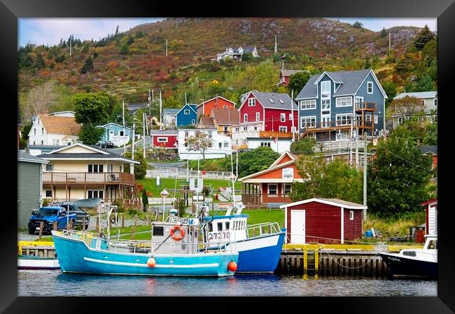 Petty Harbour Fishing Village Framed Print by Martyn Arnold