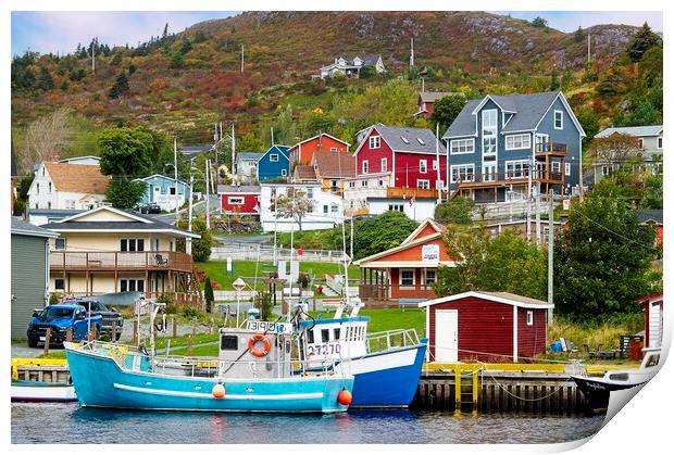 Petty Harbour Fishing Village Print by Martyn Arnold