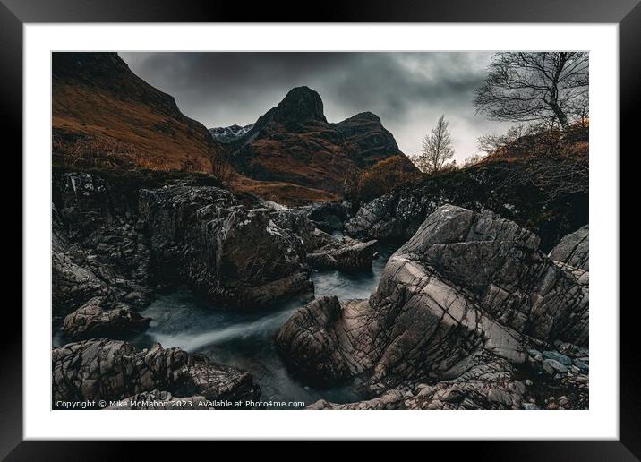 Glencoe S bends , river etive , highlands  Framed Mounted Print by Mike McMahon