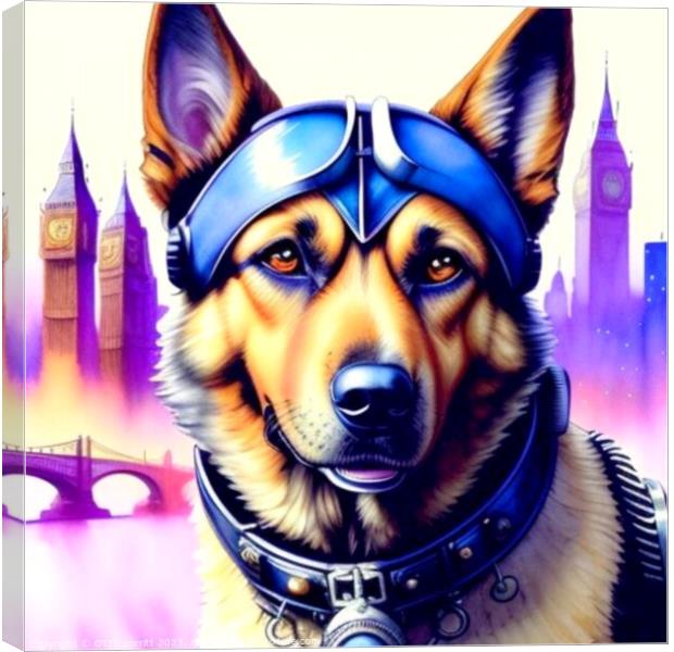 STEAMPUNK GERMAN SHEPHERD 10 Canvas Print by OTIS PORRITT