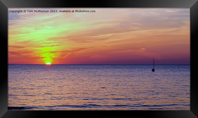 Sunset Seascape Framed Print by Tom McPherson