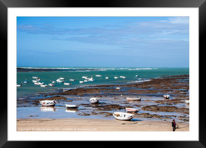 Caidz by the sea spain where you find lots of boats  Framed Mounted Print by Holly Burgess