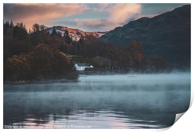 Misty Sunrise  on Loch Lomond  Print by Mike McMahon