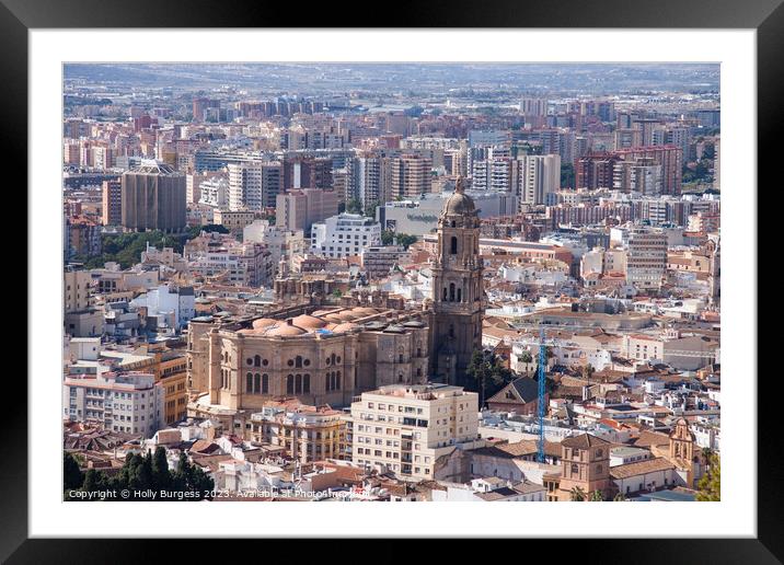 Malaga looking from La Alcazaba to the Catherdal  Framed Mounted Print by Holly Burgess