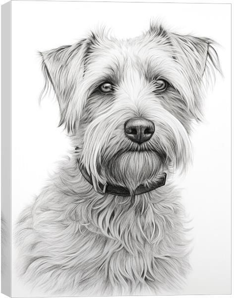 Glen Of Imaal Terrier Pencil Drawing Canvas Print by K9 Art