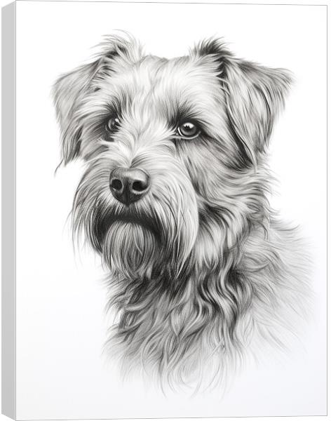Glen Of Imaal Terrier Pencil Drawing Canvas Print by K9 Art