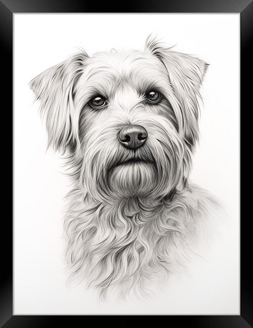 Glen Of Imaal Terrier Pencil Drawing Framed Print by K9 Art