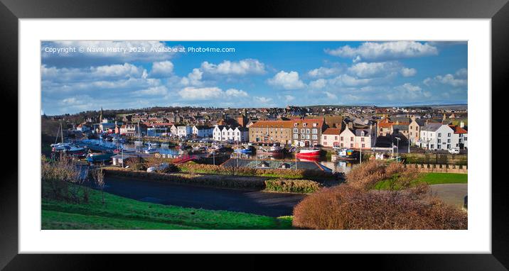 Eyemouth Panorama Framed Mounted Print by Navin Mistry