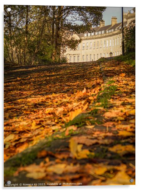 Abstract Fall mood photo of cotswold city Bath in Autumn Acrylic by Rowena Ko