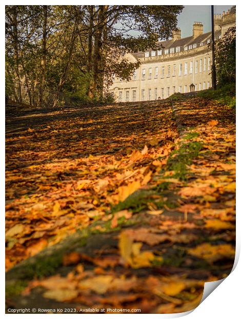 Abstract Fall mood photo of cotswold city Bath in Autumn Print by Rowena Ko