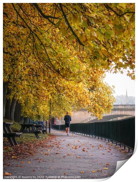 Fall mood photo of cotswold city Bath in Autumn Print by Rowena Ko