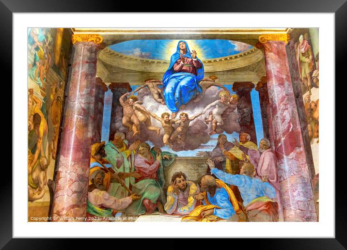 Assumption Mary Fresco Church Spanish Steps Rome Italy Framed Mounted Print by William Perry