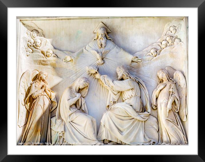 Virgin Mary Jesus Crown Statue Immaculate Conception Column Rome Framed Mounted Print by William Perry