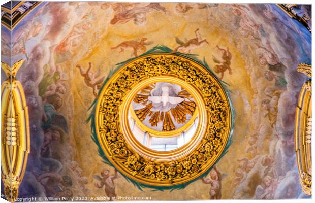  Holy Spirit Fresco Santa Maria Maddalena Church Rome Italy Canvas Print by William Perry