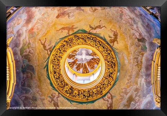  Holy Spirit Fresco Santa Maria Maddalena Church Rome Italy Framed Print by William Perry