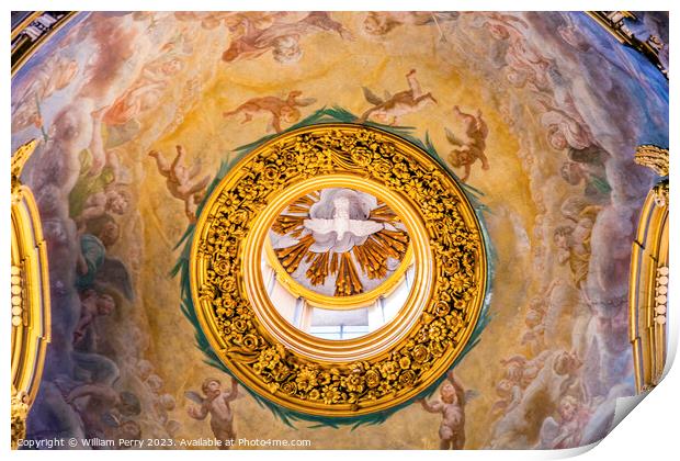  Holy Spirit Fresco Santa Maria Maddalena Church Rome Italy Print by William Perry