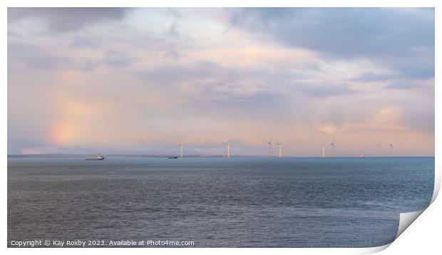 Aberdeen wind farm Print by Kay Roxby
