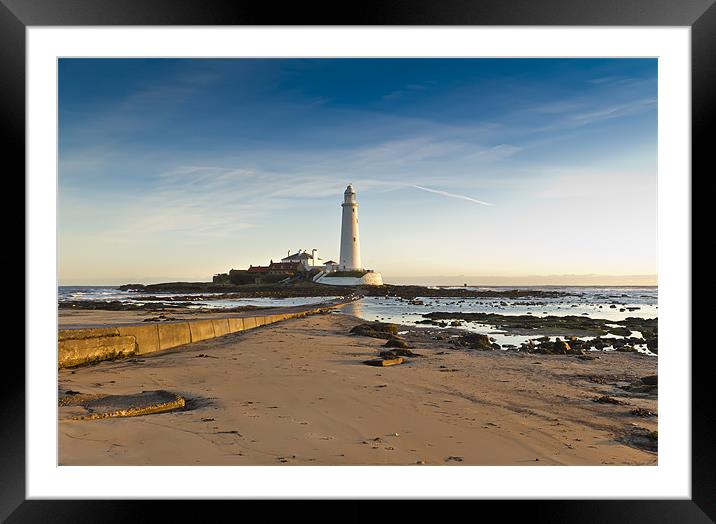 St Marys Lighthouse Framed Mounted Print by Kevin Tate