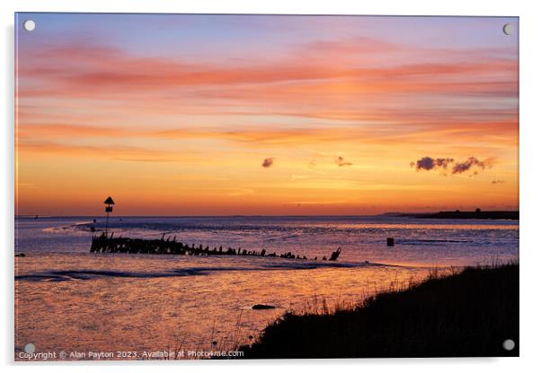 Faversham Creek Wreck at Dawn Acrylic by Alan Payton