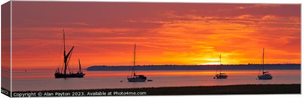 Fiery sunrise over Whitstable Canvas Print by Alan Payton