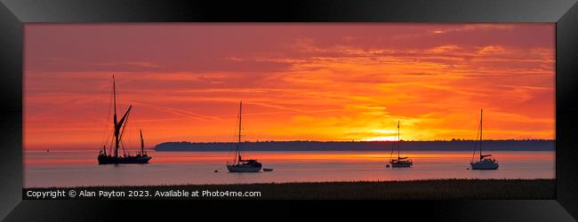 Fiery sunrise over Whitstable Framed Print by Alan Payton