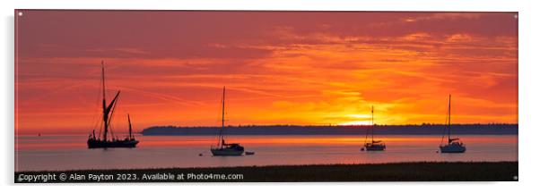 Fiery sunrise over Whitstable Acrylic by Alan Payton