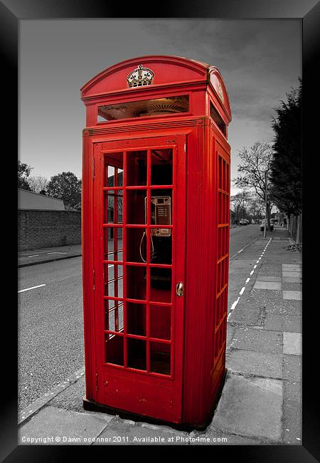 Red Telephone Box, London Framed Print by Dawn O'Connor