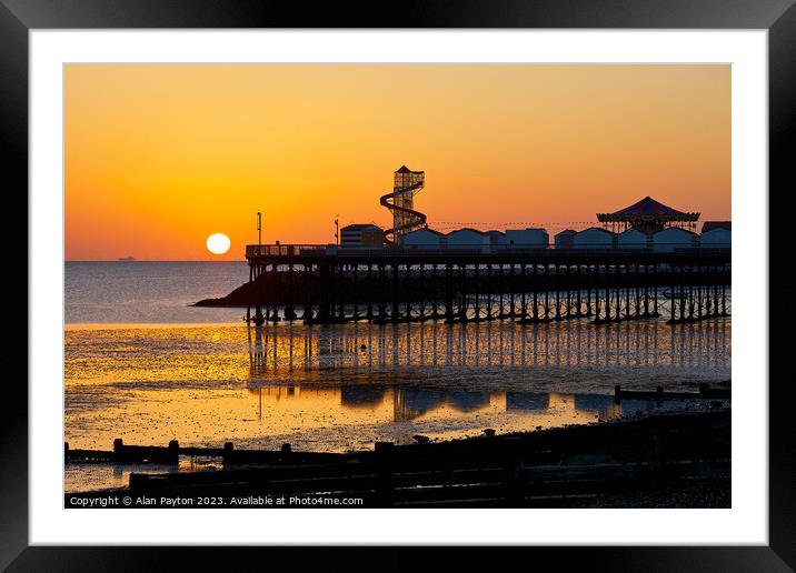 Sunrise and reflections at Herne Bay Pier Framed Mounted Print by Alan Payton